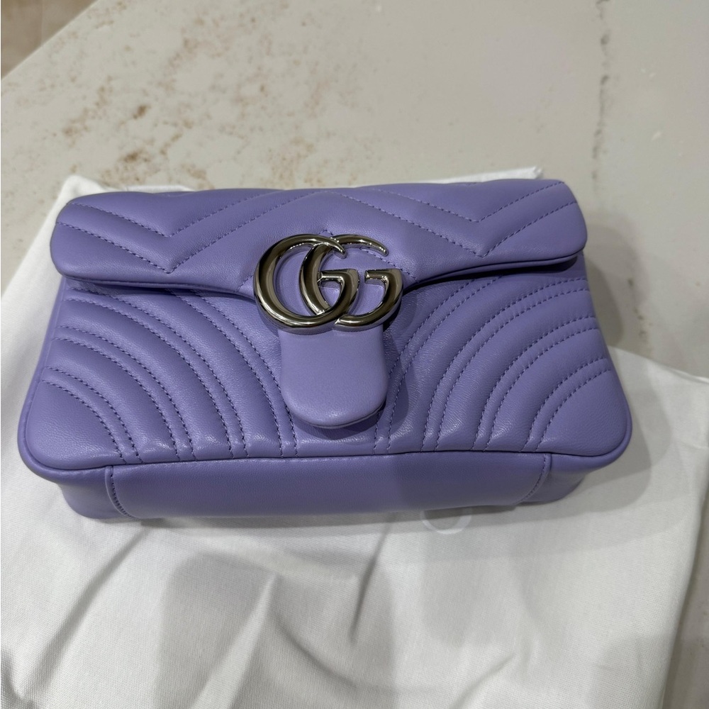 Gucci Light Purple Quilted Chain Shoulder Bag - Picture 9 of 16